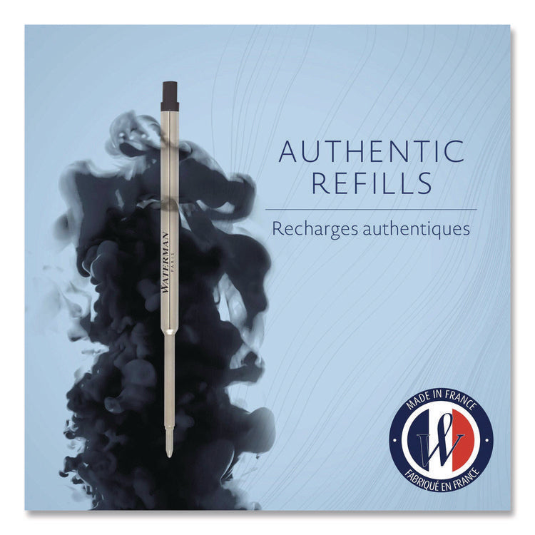 Refill For Waterman Ballpoint Pens, Medium Conical Tip, Black Ink