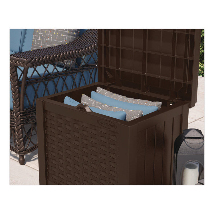 Small Deck Box with Storage Seat, 2.94 cu ft, 22 x 17 x 20.5, Java