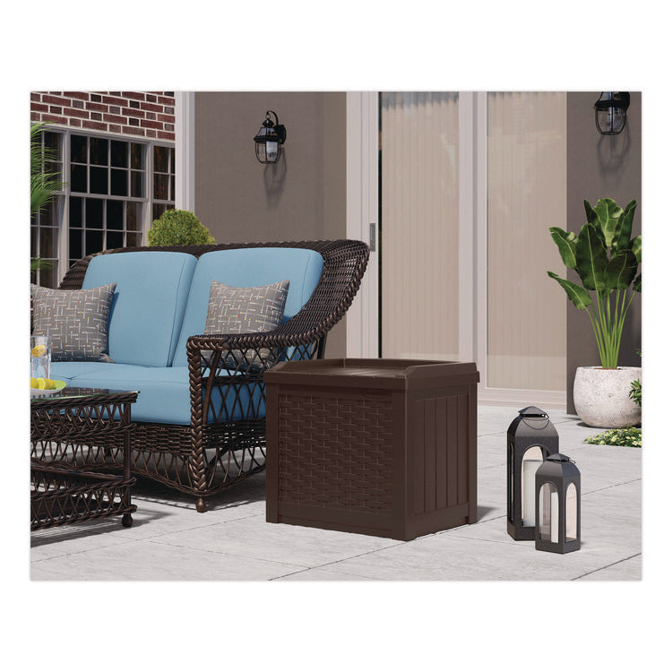 Small Deck Box with Storage Seat, 2.94 cu ft, 22 x 17 x 20.5, Java