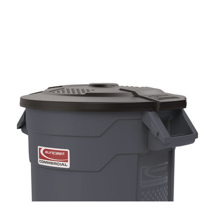 Utility Trash Can Lid for 32 gal Trash Can, 22.22" Diameter x 3", Black