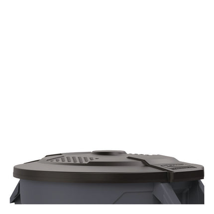Utility Trash Can Lid for 32 gal Trash Can, 22.22" Diameter x 3", Black