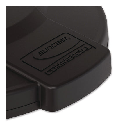 Utility Trash Can Lid for 44 gal Trash Can, 24.88" Diameter x 3", Black