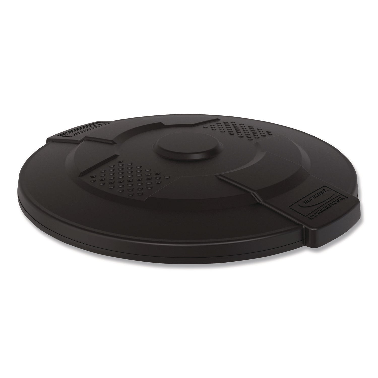 Utility Trash Can Lid for 44 gal Trash Can, 24.88" Diameter x 3", Black