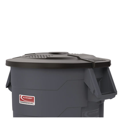 Utility Trash Can Lid for 44 gal Trash Can, 24.88" Diameter x 3", Black