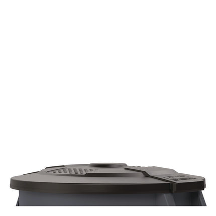 Utility Trash Can Lid for 44 gal Trash Can, 24.88" Diameter x 3", Black