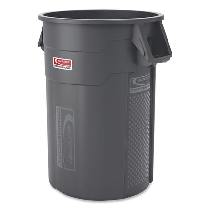 Injection Molded Utility Trash Can, 44 gal, Plastic/Resin, Gray