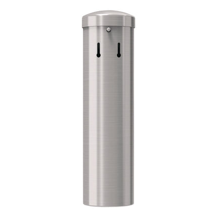 Smokers Ashtray Receptacle Attachment, Stainless Steel, Silver, Black
