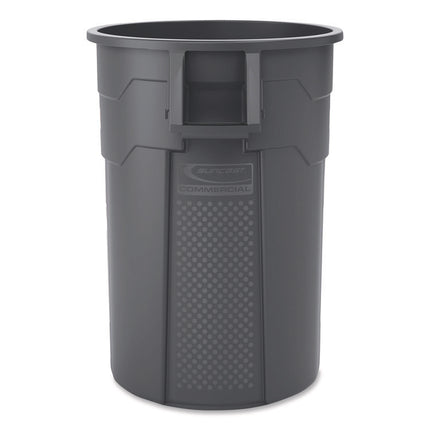 Injection Molded Utility Trash Can, 44 gal, Plastic/Resin, Gray