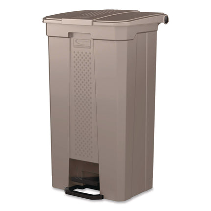 Step-On Trash Can, 23 gal, Resin, Platinum Metallic