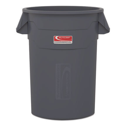 Injection Molded Utility Trash Can, 20 gal, Resin, Gray