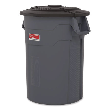 Utility Trash Can Lid for 20 gal Trash Can, 19.74" Diameter x 2.9", Black