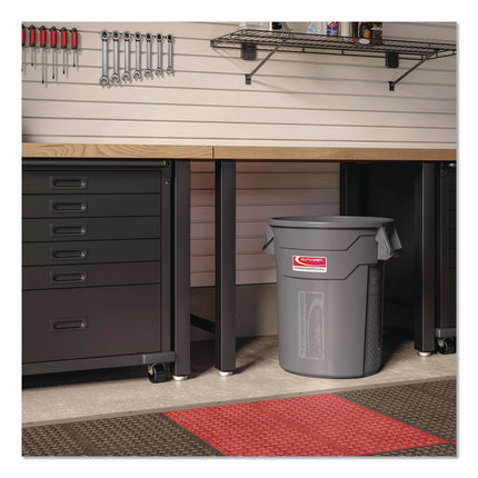 Injection Molded Utility Trash Can, 20 gal, Resin, Gray