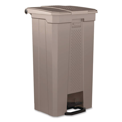Step-On Trash Can, 23 gal, Resin, Platinum Metallic