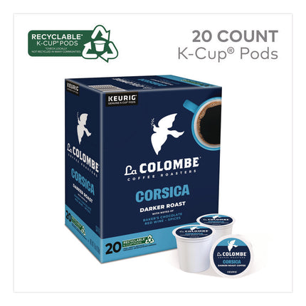 Coffee K-Cup Pods, Corsica Dark Roast, 20/Box