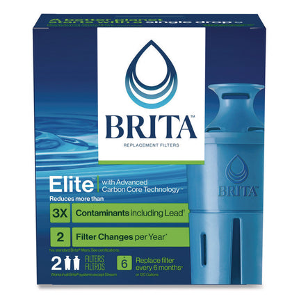 Elite Replacement Water Filters for Pitcher and Dispensers, 2 Filters/Box, 12 Boxes/Carton