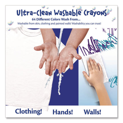Ultra-Clean Washable Crayons, Large, Assorted, 16/Box