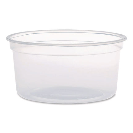 MicroGourmet Food Containers, 12 oz, 4.68" Diameter x 2.25"h, Clear, Plastic, 500/Carton