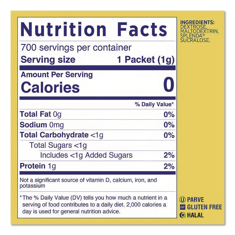 No Calorie Sweetener, 0.04 oz Packet, 400/Box, 5 Boxes/Carton
