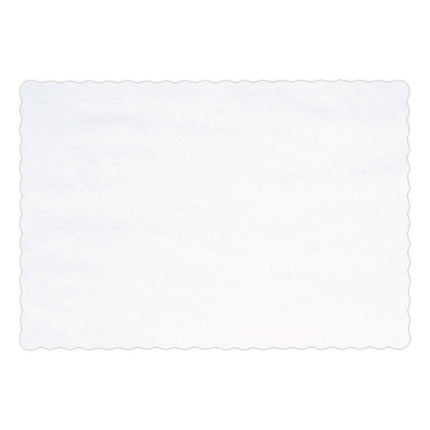 Solid Color Scalloped Edge Placemats, 9.63 x 13.5, White, 1,000/Carton