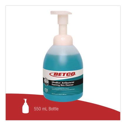 UltraBlue Antibacterial Foaming Skin Cleanser, Fragrance Free, 500 mL Bottle, 12/Carton