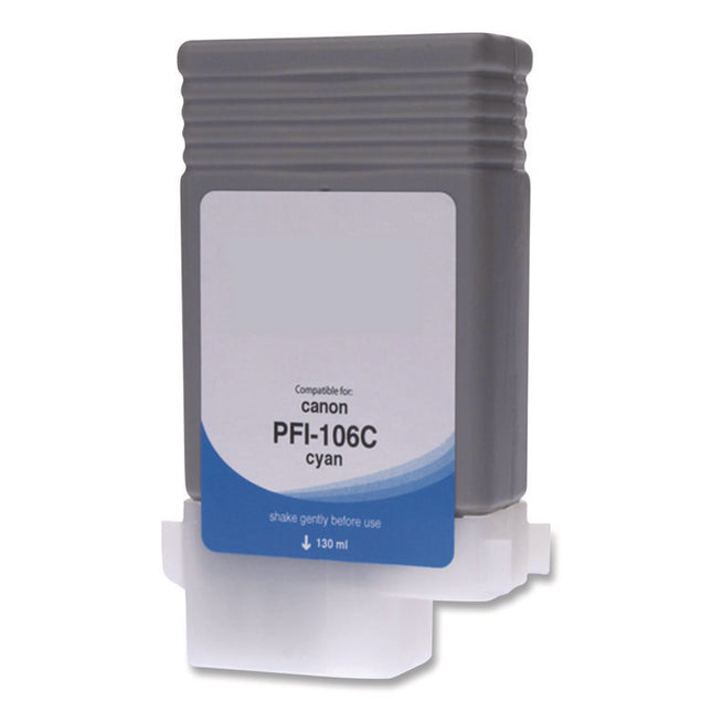 Compatible Cyan Ink, Replacement for PFI-106 (6622B001AA), 130 mL