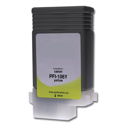 Compatible Yellow Ink, Replacement for PFI-106 (6624B001AA), 130 mL
