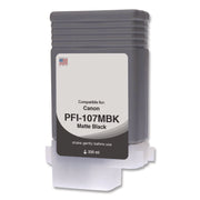 Compatible Matte Black Ink, Replacement for PFI-107 (6704B001AA), 130 mL