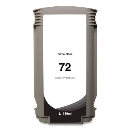 Remanufactured Matte Black High-Yield Ink, Replacement for 72 (C9403A), 130 mL