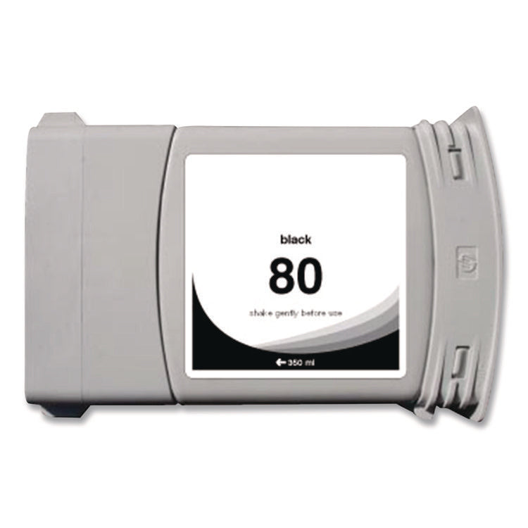 Remanufactured Black High-Yield Ink, Replacement for 80 (C4871A), 350 mL