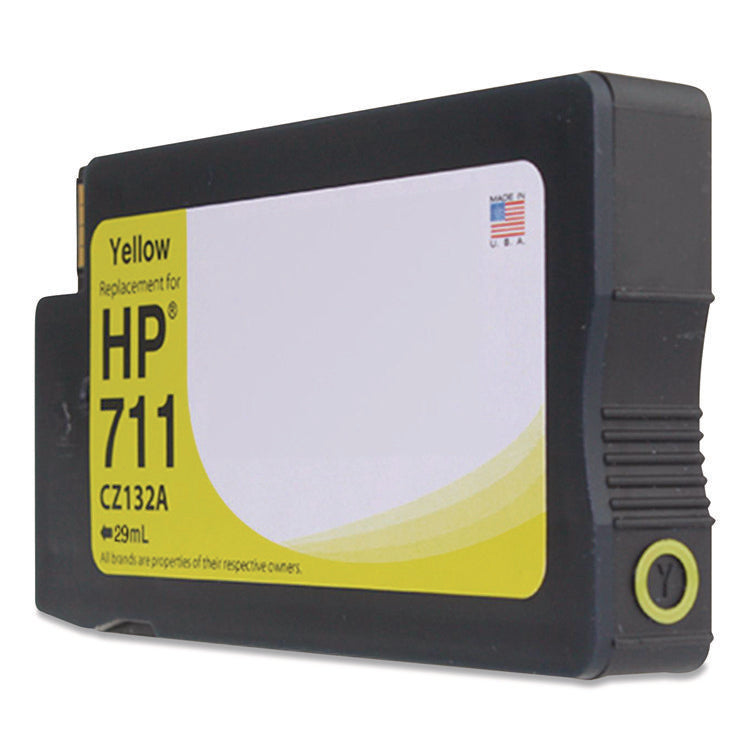 Remanufactured Yellow Ink, Replacement for 711 (CZ132A), 29 mL