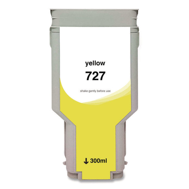Compatible Yellow High-Yield Ink, Replacement for 727XL (F9J78A), 300 mL