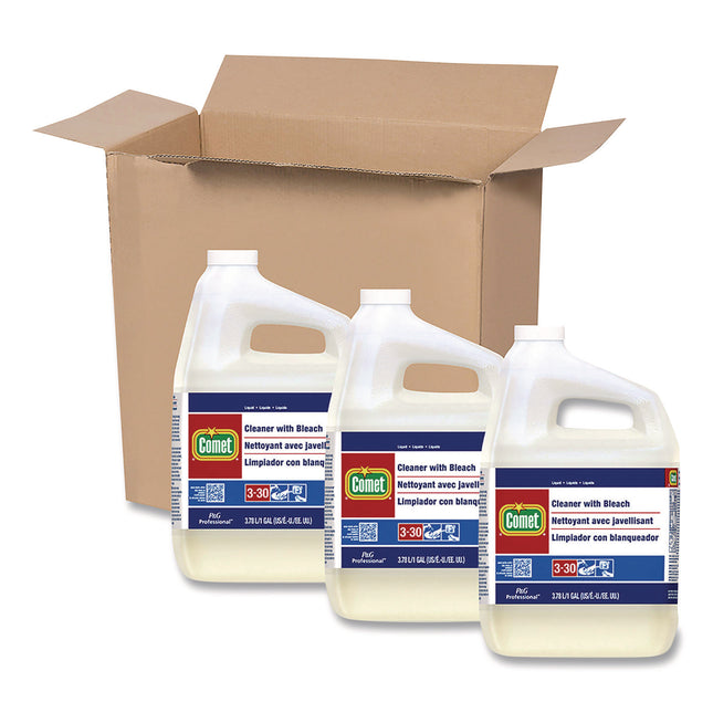 Cleaner With Bleach, Liquid, One Gallon Bottle, 3/carton