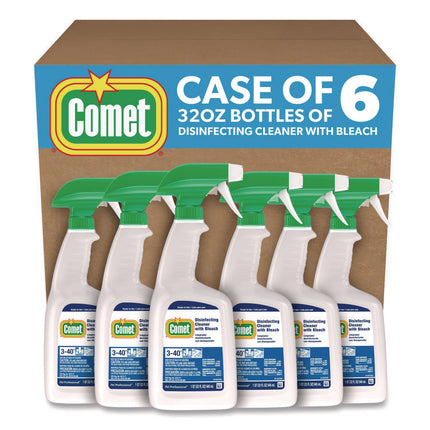 Disinfecting Cleaner With Bleach, 32 Oz, Plastic Spray Bottle, Fresh Scent, 8/carton