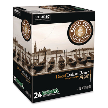 Decaf Italian Roast Coffee K-Cups, 24/Box, 4 Boxes/Carton