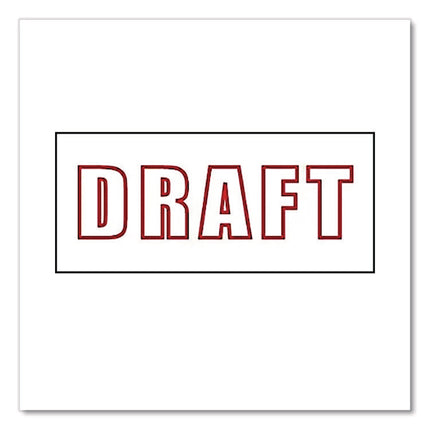 Pre-Inked Message Stamp, Draft, 1.63" X 0.38", Red Ink