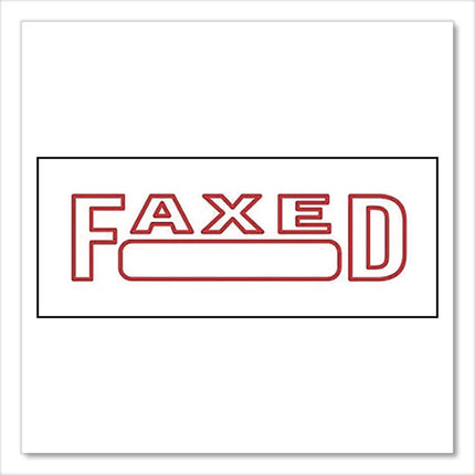 Pre-Inked Message Stamp With Blank Date Box, Faxed, 1.63" X 0.38", Red Ink
