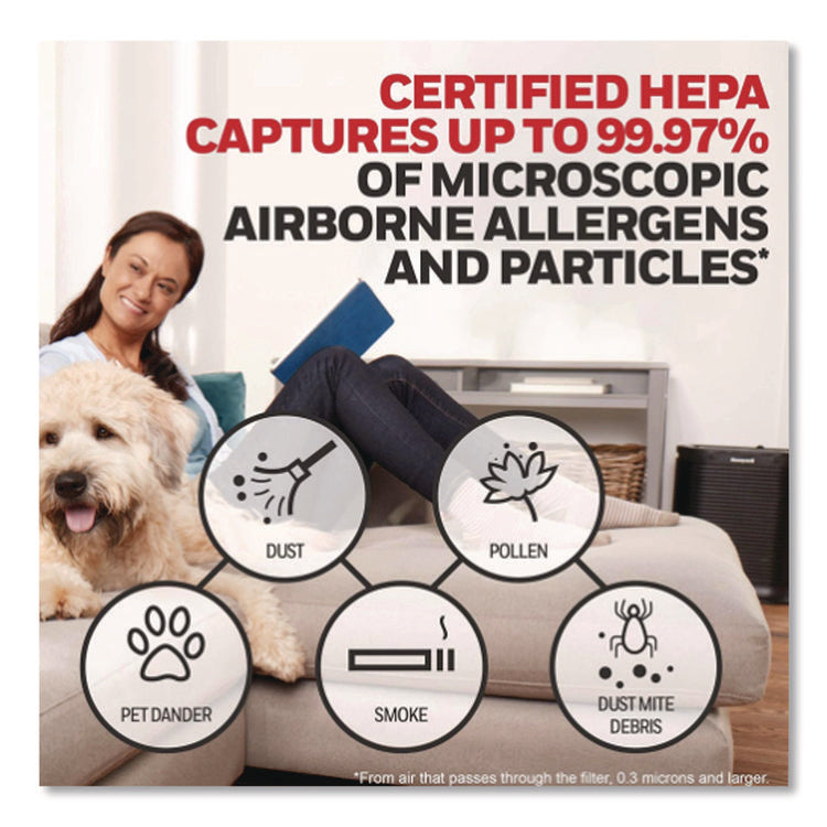 Air Genius 3 Oscillating Tower Air Purifier with Permanent Washable Filter, 225 sq ft Room Capacity, White
