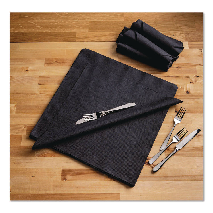 Airlaid Flat Pack Napkins, 16 x 16,  Black, 500/Carton