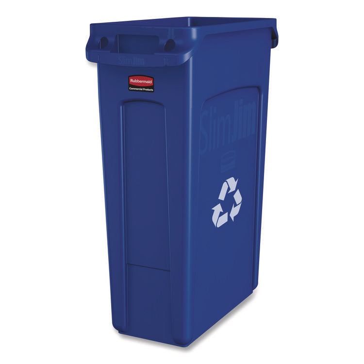 Slim Jim Single Stream Recycling Top For Slim Jim Containers, 12.1w X 21d X 2.75h, Blue