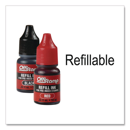 Self-Inking Message Stamp With Blank "by" Line, 12 Years, Paid, 1.63" X 0.88", Black/red Ink