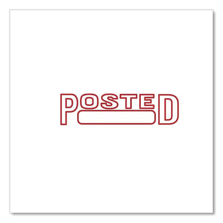 Pre-Inked Message Stamp With Blank Date Box, Posted, 1.63" X 0.38", Red Ink