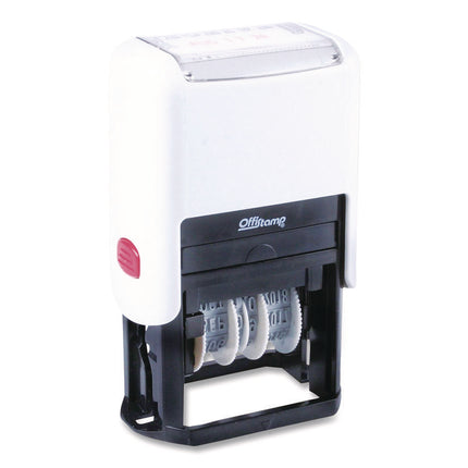 Self-Inking Message Stamp With Blank "by" Line, 12 Years, Received, 1.63" X 0.88", Black/red Ink