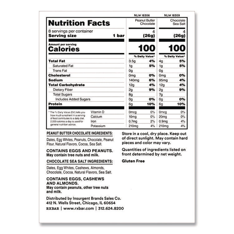 Minis Protein Bars, Chocolate Sea Salt and Peanut Butter Chocolate, 0.9 oz Bar, 8/Box