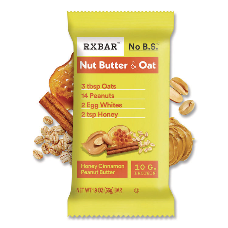 Gluten-Free Honey Cinnamon Peanut Butter Protein Bar, 1.9 oz Bar, 12/Box