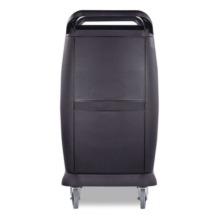Bussing Cart, Plastic, 3 Shelves, 300 lb Capacity, 18 x 36.25 x 38, Black