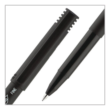 ONYX Rollerball Pen, Stick, Fine 0.7 mm, Black Ink, Black Barrel, Dozen