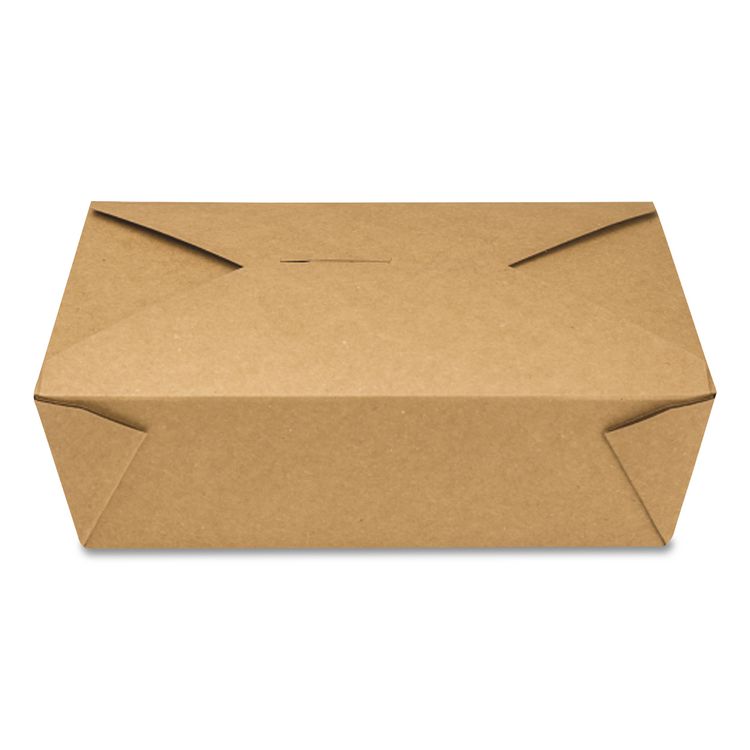 Reclosable Kraft Take-Out Box, 76 oz, Brown, Paper, 200/Carton