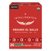 El Gallo Organic Coffee K-Cups, Light Roast, 20/Box