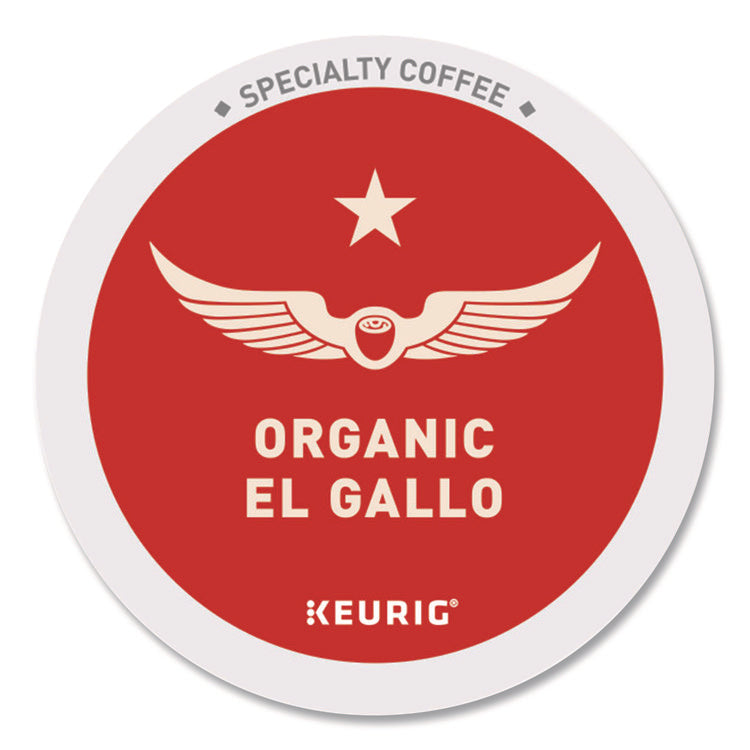 El Gallo Organic Coffee K-Cups, Light Roast, 20/Box