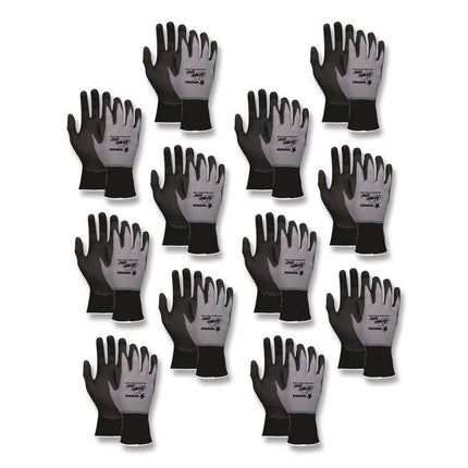 Ninja Nitrile Coating Nylon/spandex Gloves, Black/gray, Small, Dozen